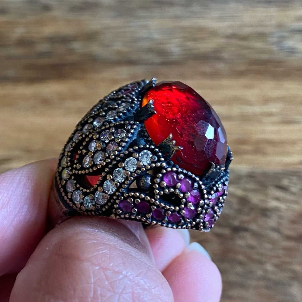 Bella Turka Turkish Ring Red stone size 7/8